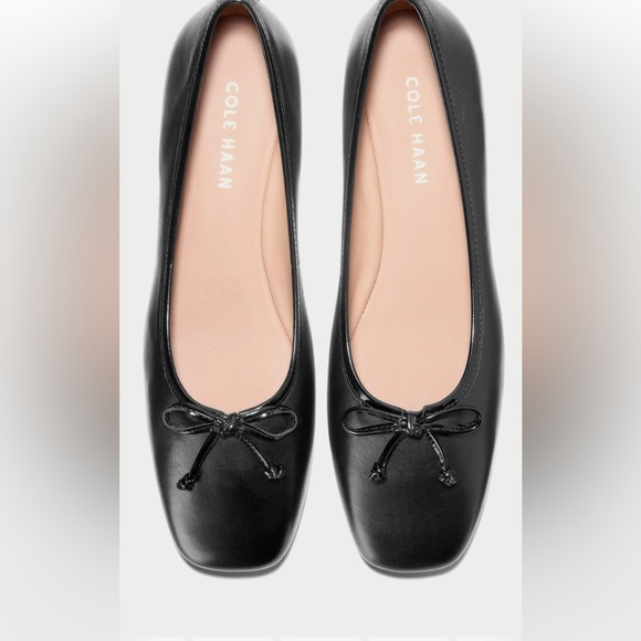 Cole Haan Shoes - Cole Haan Black Leather Bow Ballet Flats Size 10